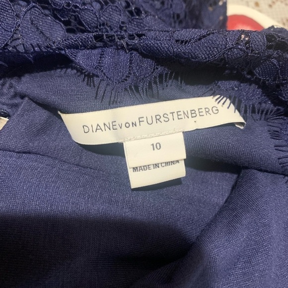 Diane Von Furstenberg DVF Barbara Lace Dress Midnight sz 10 MSRP $368 - Picture 9 of 11